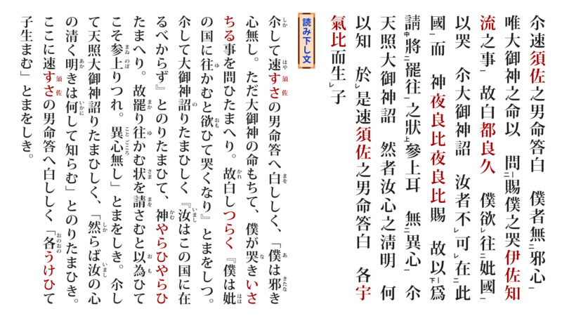 古事記「スサノヲ昇天④」（原文／読み下し文／現代語訳）