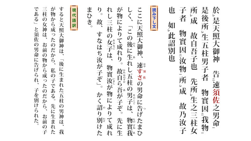 古事記「うけい②-4」（原文／読み下し文／現代語訳）